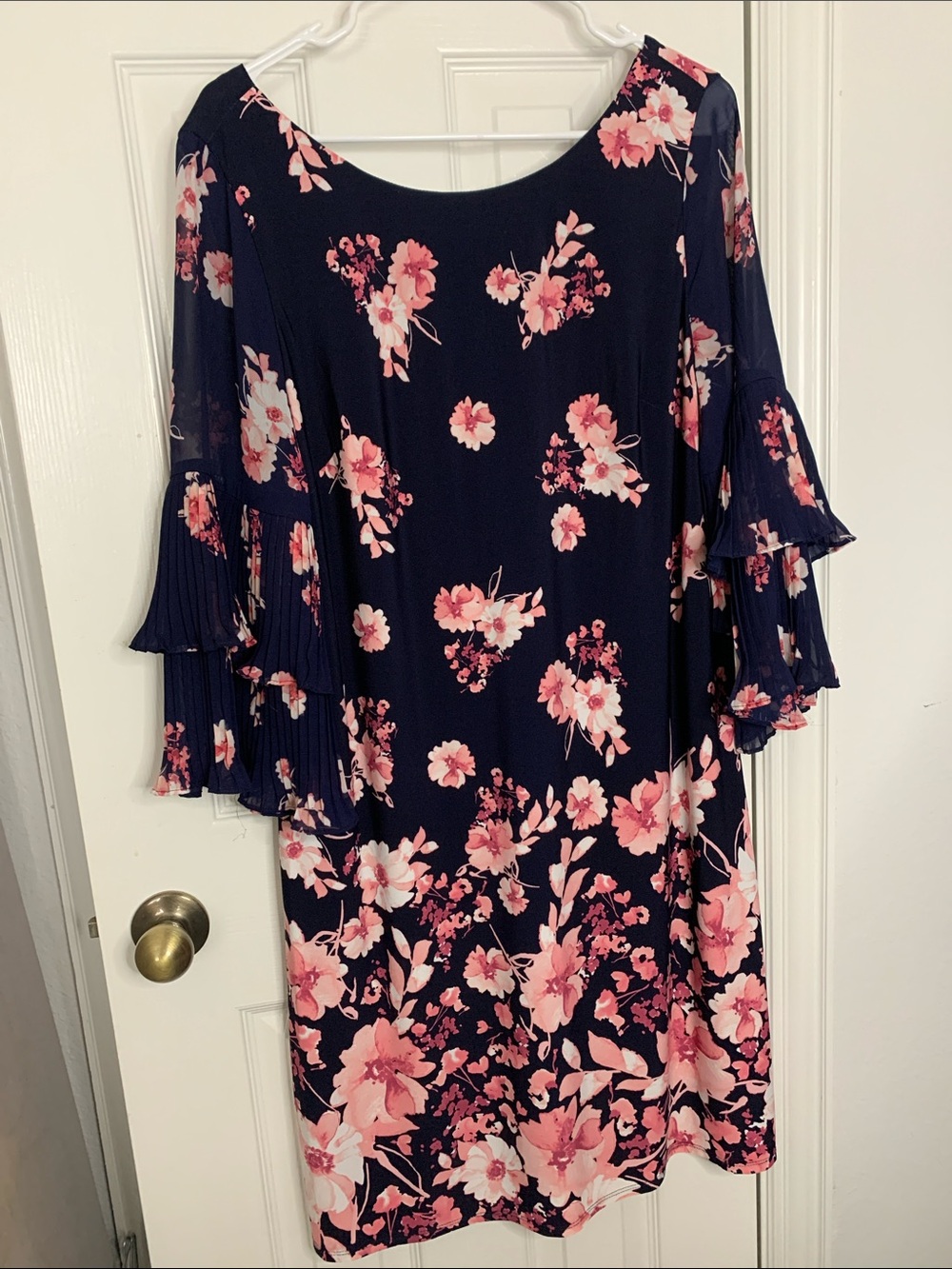Jessica Howard Navy Dress with Pink Floral Accents
